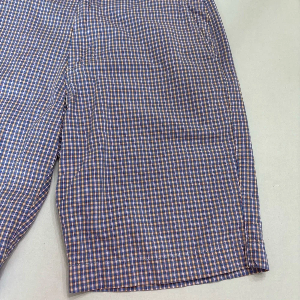J. Crew flat front‎ Men's 10 inch inseam Blue Checkered Shorts sz 32